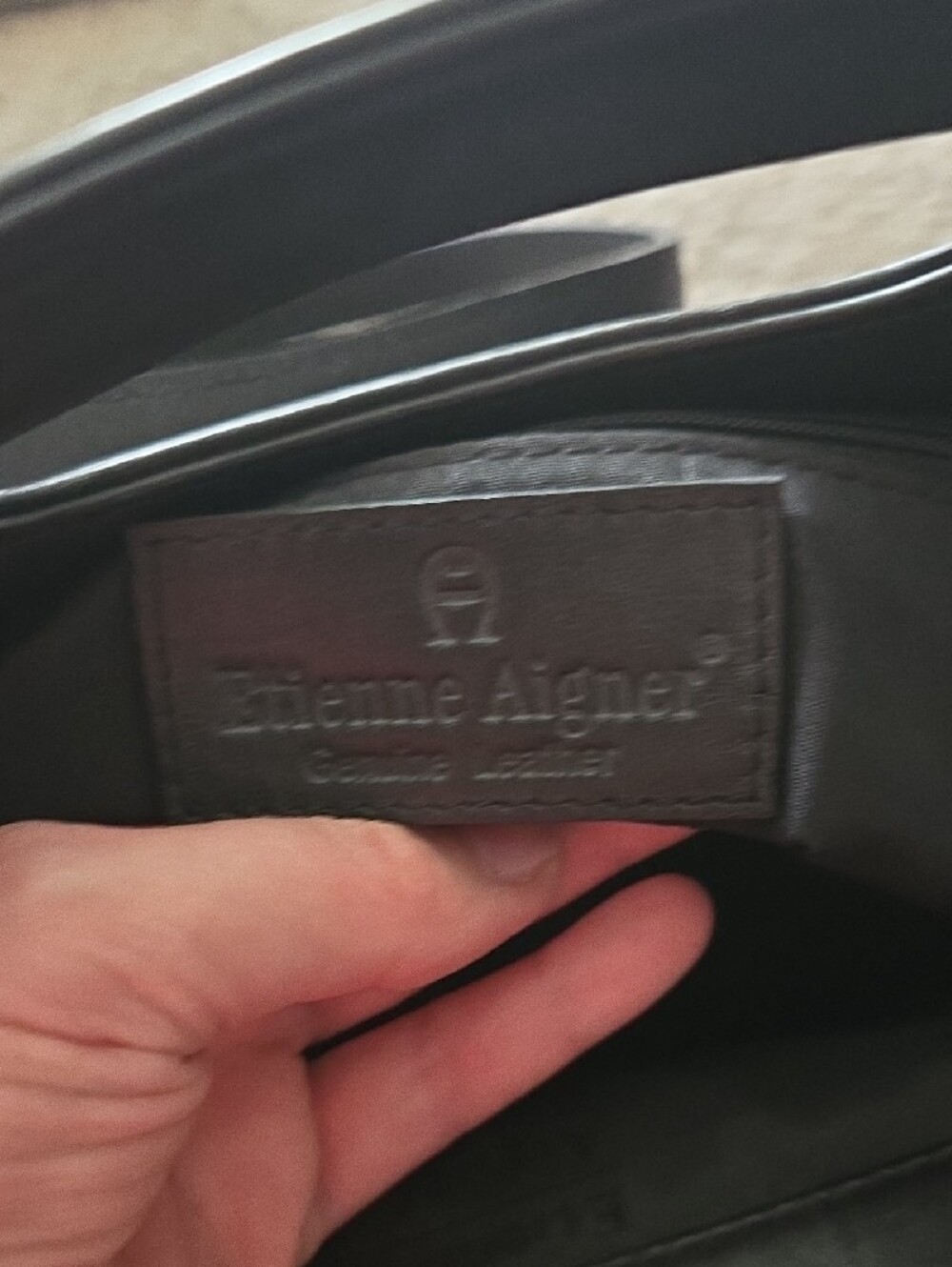 Etienne Aigner Black Satchel with Gold Hardware - Picture 4 of 4